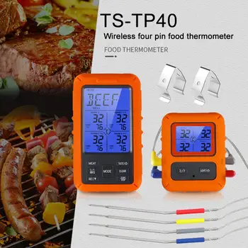 

New 2Pcs Wireless Magnet Timing Electronic Digital Backlight Display Food Cooking BBQ Meat Grill Thermometer