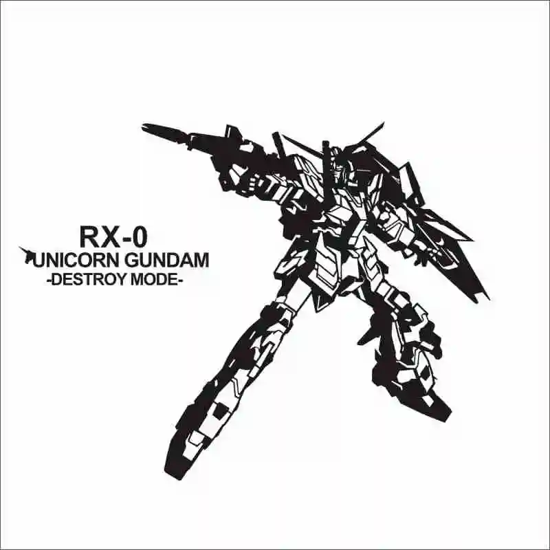 Pegatina GUNDAM Sticker Anime Cartoon Car Decal Sticker Vinyl Wall Stickers  Decor Home Decoration