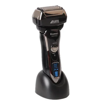 

Quick Charge Kemei Shaver Electric Razor Reciprocating 4 Blade Head Shaving Men Washable Rechargeable Men's Razor Trimmer
