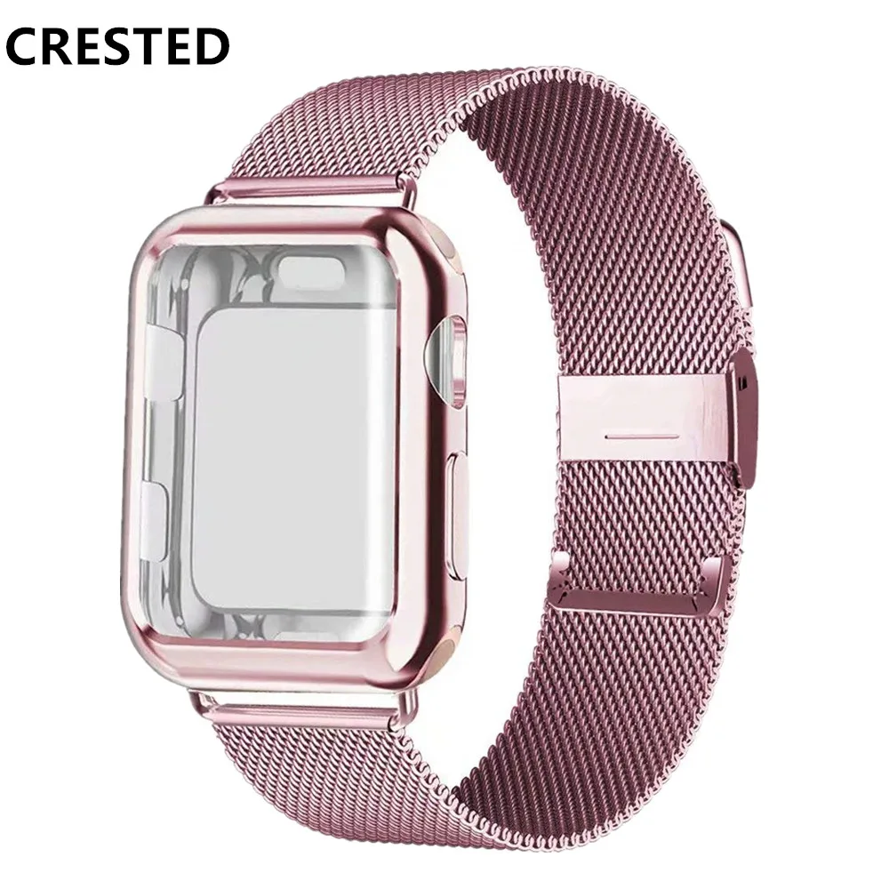 

Case+strap For Apple Watch Band 44 mm 40mm 42mm 38mm stainless steel for iWatch bracelet for Apple watch series 6 5 4 3 se 44mm