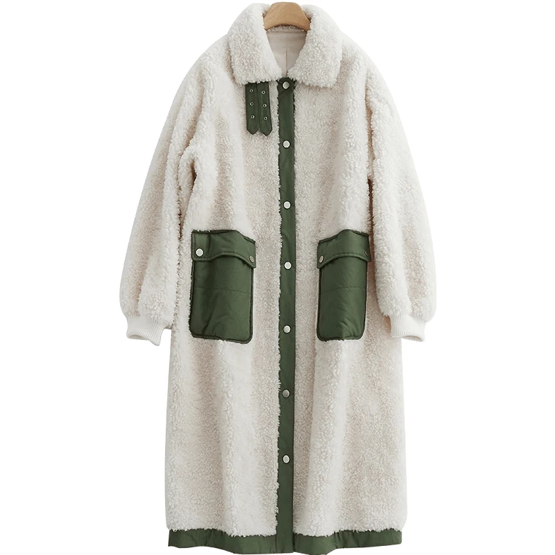 

Real Fur Coat 100% Wool Jacket Autumn Winter Coat Women Clothes 2019 Korean Vintage Sheep Shearling Women Tops Abrigo Mujer 3652