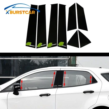 

Xburstcar for Ford Ecosport 2013 - 2017 8 Pieces/Set Car Window Center Pillar Sticker Trim External Decoration Film Accessories