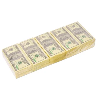 

10 Sheets/Pack Funny Dollar Pattern Tissue Paper Disposable Towel Pure Wood Portable Money Napkin Handkerchief Party Tableware