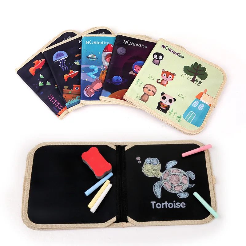 

Hong Kong NUKied Chalk Small Drawing Book Color Graffiti Baby Portable Doing Homework Cognitive with Numbers 1-3-Year-Old Educat