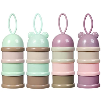 

Baby Portable Milk Powder Storage Box Infant Three Grid Feeding Food Boxes Kids Toddler Formula Dispenser Box