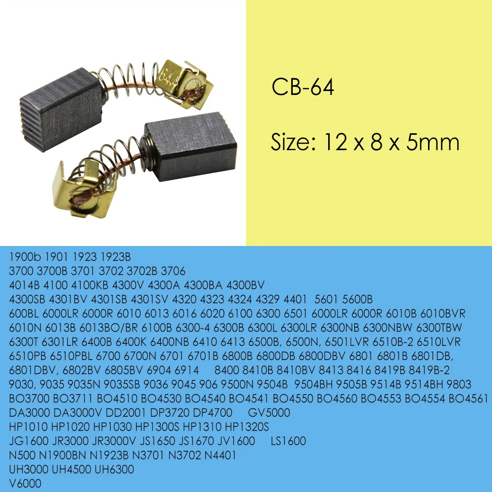 Carbon Brushes For Makita CB57 CB64 CB85 5X8X11mm 191956-9 6805BV HP1631 AU 