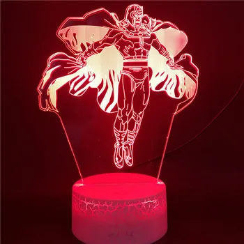 

Justice League Figure Super Hero Magneto Figure 3d Light USB LED Anime Night Lamp for Children 3D Vision Table Light for Home