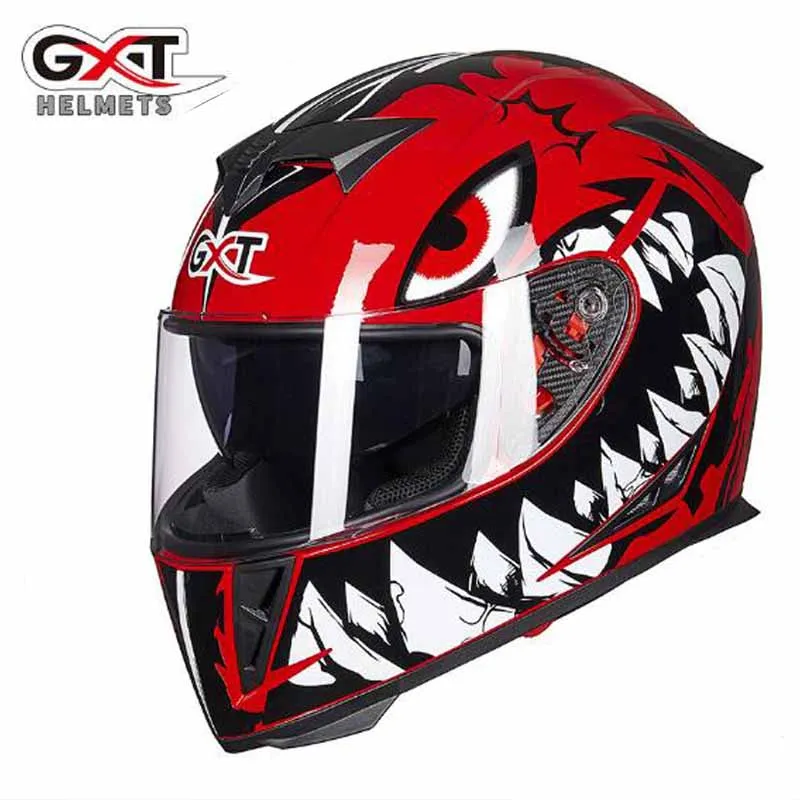 GXT G358 запутанный мото rcycle полный шлем, Мото Кросс мото Электрический велосипед скутер мото rbiker безопасный головной убор M L XL XXL - Цвет: red shark