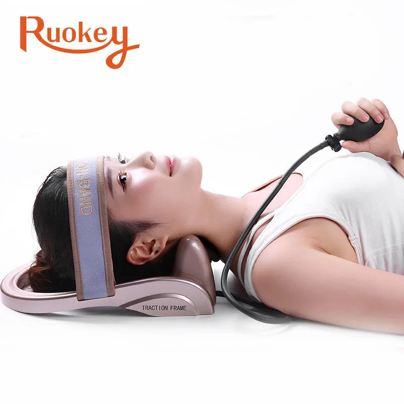 Portable Air Inflatable Neck Brace Device Headache Back Shoulder Pain Cervical Traction Comfortable Neck Massage Relaxation