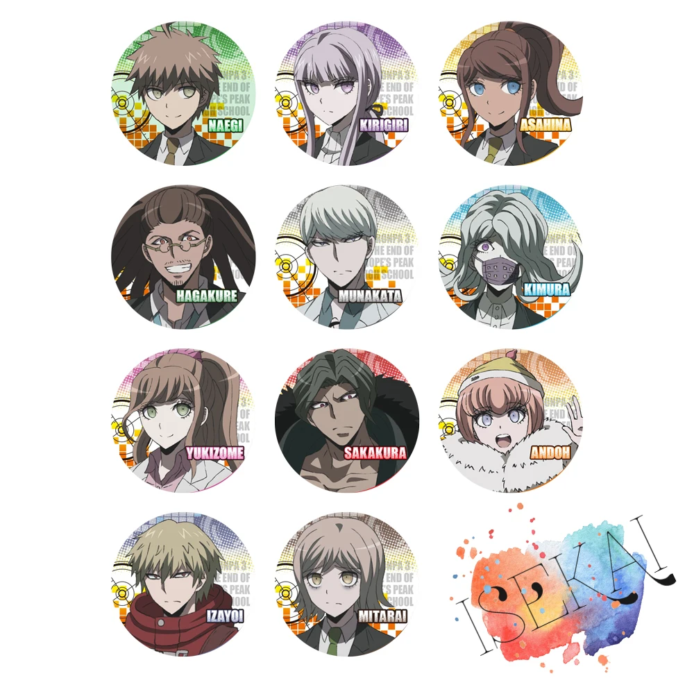 Danganronpa 3: The End of Hope's Peak High School Future значок аниме Naegi Kirigiri Mitarai металлическая
