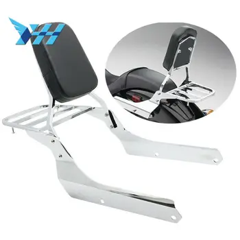 

For Honda VT750 C2 Shadow Spirit 2007-2014 VT750C2B Shadow Phantom 2010-2015 Chrome Black Rear Backrest Sissy Bar w/Luggage Rack