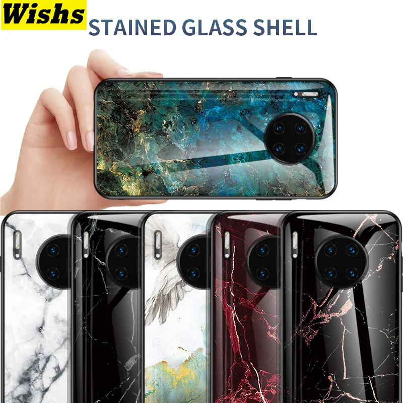 

Marble Tempered Glass Case For Huawei Mate 30 P30 P20 Pro Mate 20 10 Pro Mate 9 Pro Nova 4 3E 3i 3 Honor 20 V20 V10 V9 10 8X 8A