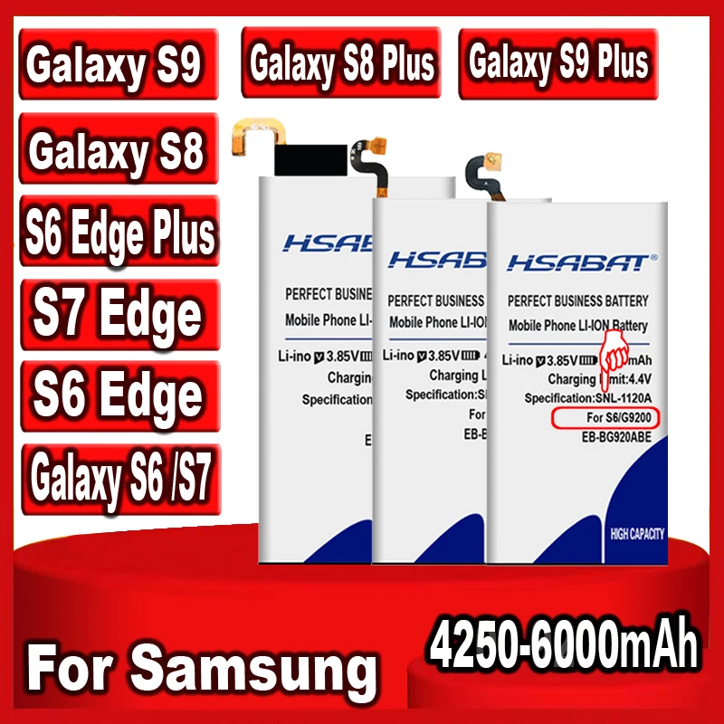 Battery for Samsung Galaxy S6 S7 S8 S9 (S6 S7 EDGE) (S6 EDGE S8 S9