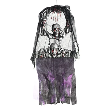 

Hot Soul House Skull Skeleton Door Hanger With Flashing Eyes Hallowee Decorative Hanging Horror Prop For Party Halloween Bar
