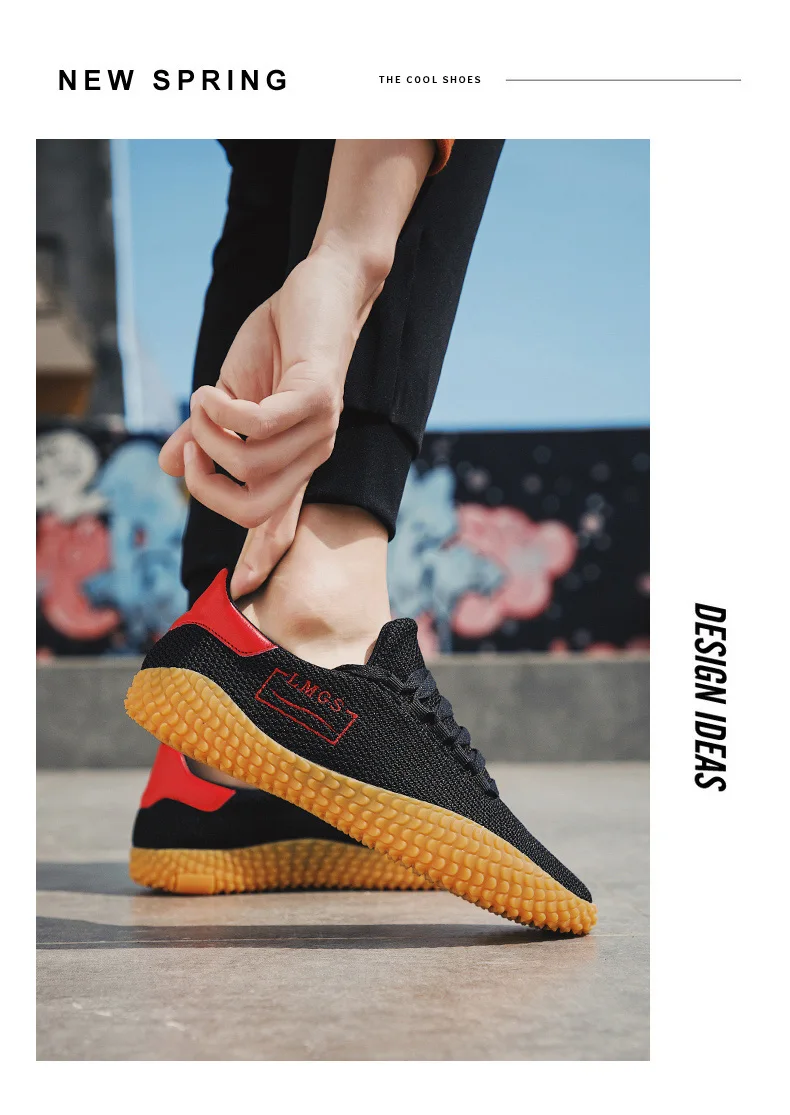 BESCONE/мужские спортивные дышащие кроссовки для бега; Цвет черный, красный, серый; сезон весна-осень; мужская повседневная обувь для отдыха; 1995