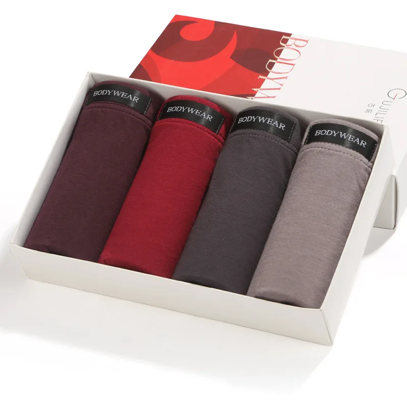 Hot Sale Men Breathable Underwear Cotton Boxers Modal Youth Boxers Male Skin-friendly Four Pieces Panties