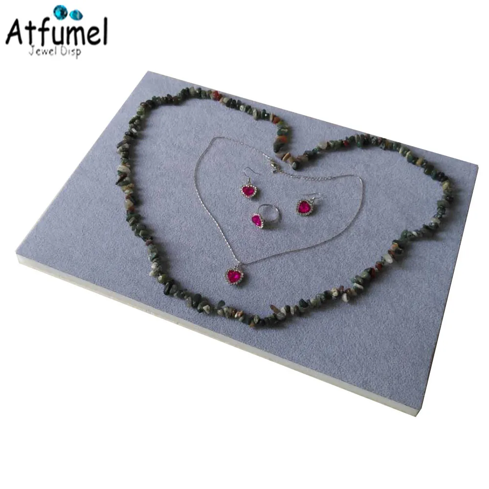 

Wholesale Velvet Ring Earrings Jewelry Organizer Display Case Soft Sponge Necklace Watch Bangle Showcase Tray Pad 5Pcs/lot