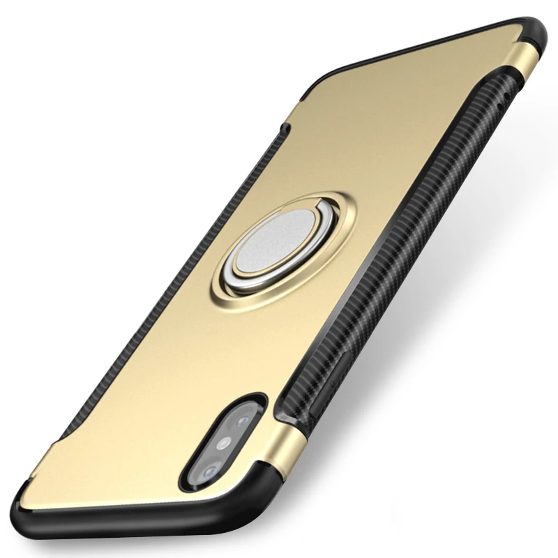 For iPhone X Высокое качество магнитный автомобильный держатель чехол для iPhone X 7/8 Plus чехол 360 Вращающийся на палец чехол для телефона с кольцом N - Цвет: For iPhone X