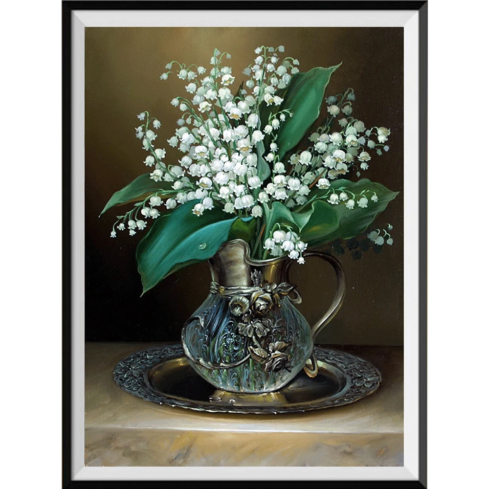DIY 5D алмазная картина Роза ваза цветы круглая Алмазная мозаика украшение дома узор ручной работы подарок на год