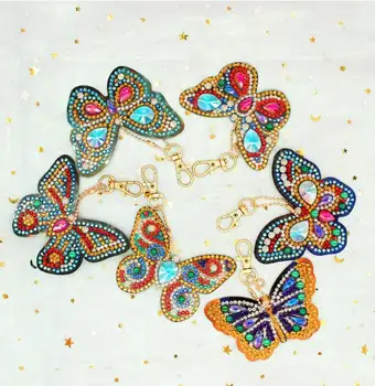 

Good Christmas DIY Full Diamond Diamond Keychain Cat / Butterfly / Christmas Keychain Children's Gifts Christmas Decoration