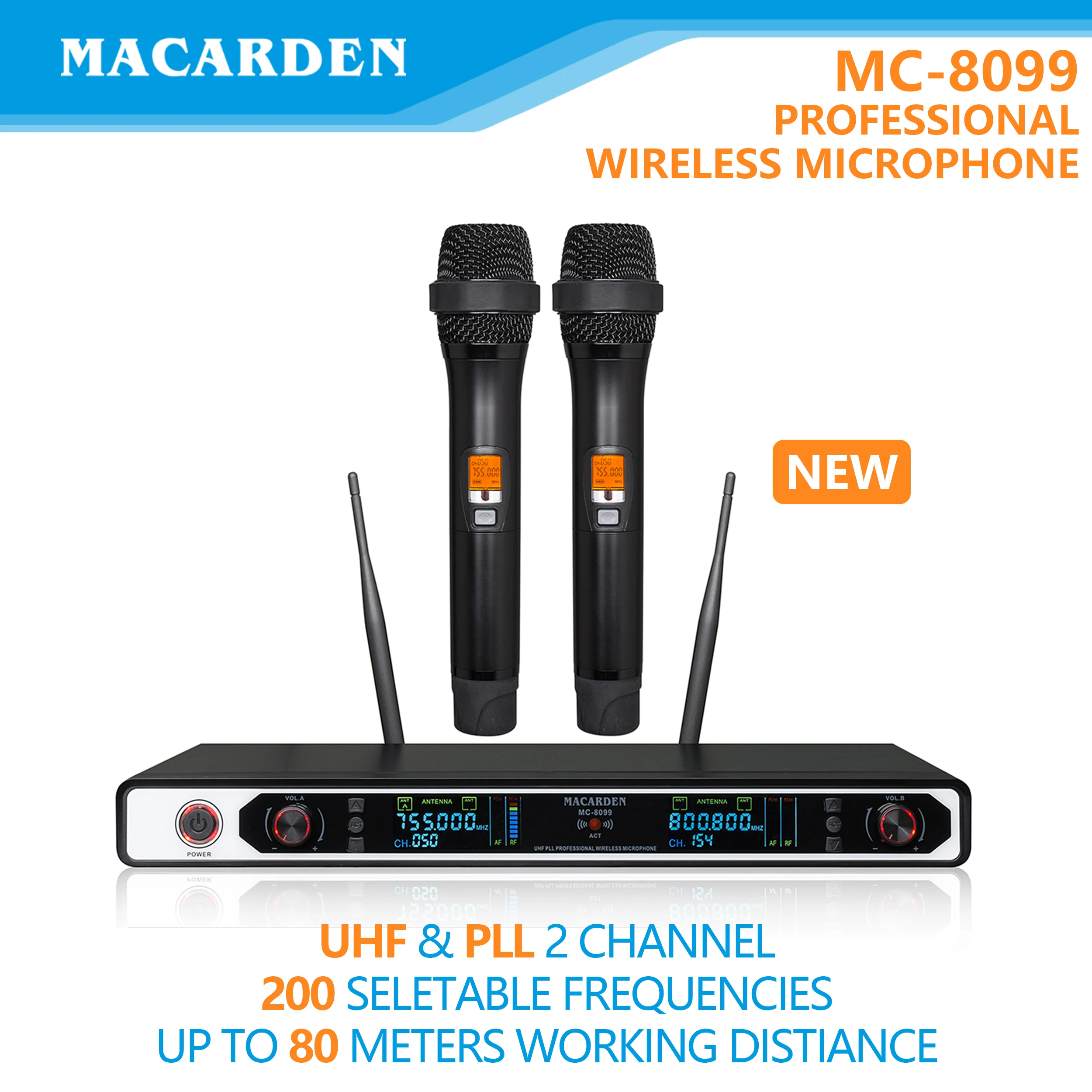 MC 8099 200 Frequencies Professional Wireless Microphone System UHF