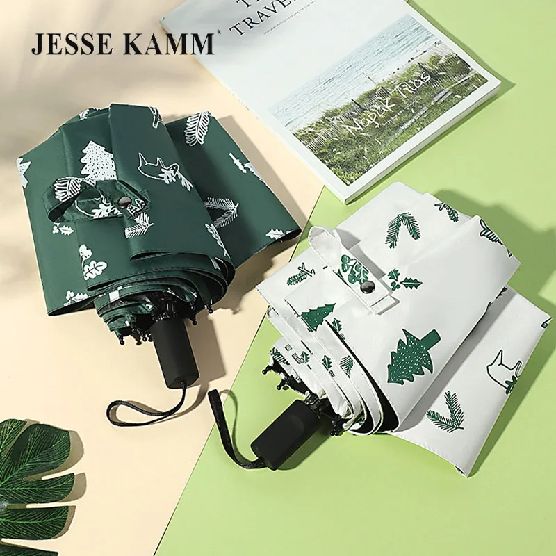 Jesse Kamm ручной лось, Лес Складной от солнца или дождя двойной небольшой свежий Защита от солнца зонтик женщина