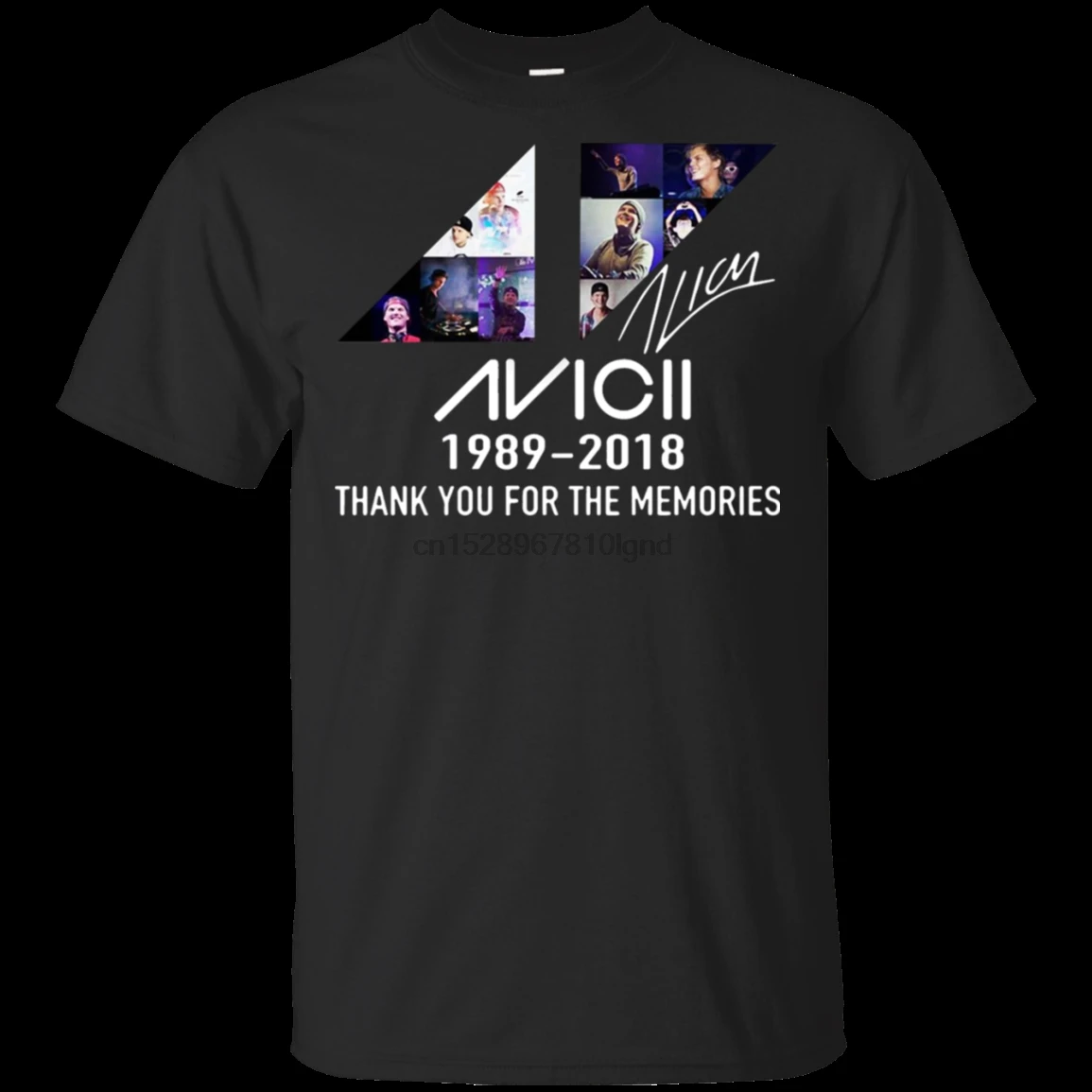 Avicii 1989 2019 спасибо за воспоминания подписи футболка черный короткий для мужчин |