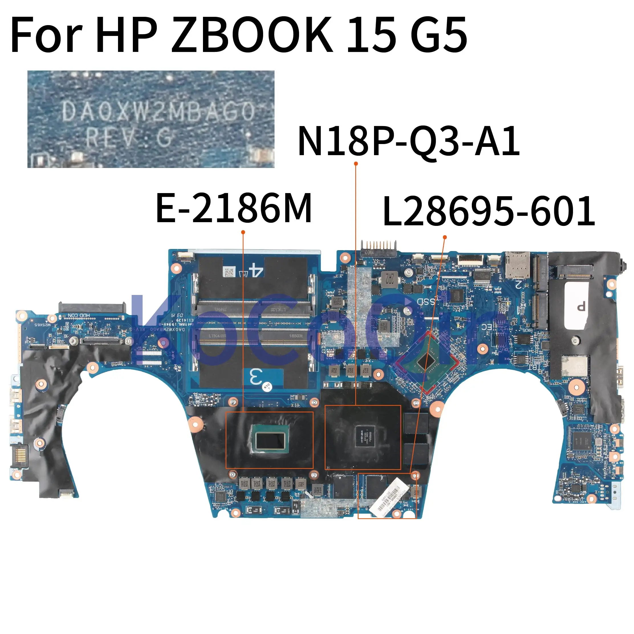 Finest  KoCoQin Laptop motherboard For HP ZBOOK 15 G5 SRCKQ E-2186M Mainboard DA0XW2MBAG0 L28695-001 L28695