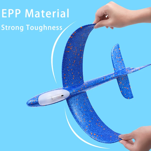 36-48cm LED DIY Hand Throw Flying Glider Plane Foam Aeroplane Kids Toys Model Party Bag Fillers Flying Glider Plane Outdoor Game 5