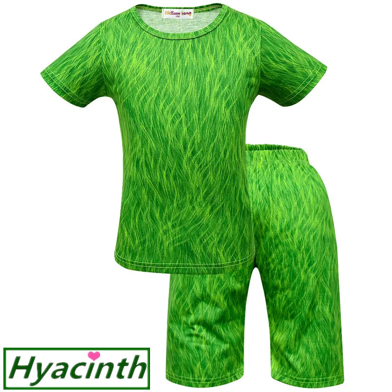 S1649-green Футболки с монстрами Grinch детская футболка, одежда топы с рисунками для маленьких мальчиков и девочек, футболка camiseta, наряды ropa grinch, Рождественская одежда - Цвет: S1649-green