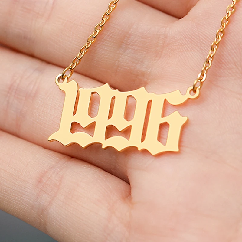 Модные ожерелья с цифрами на год подвески для женщин и мужчин цепочка из