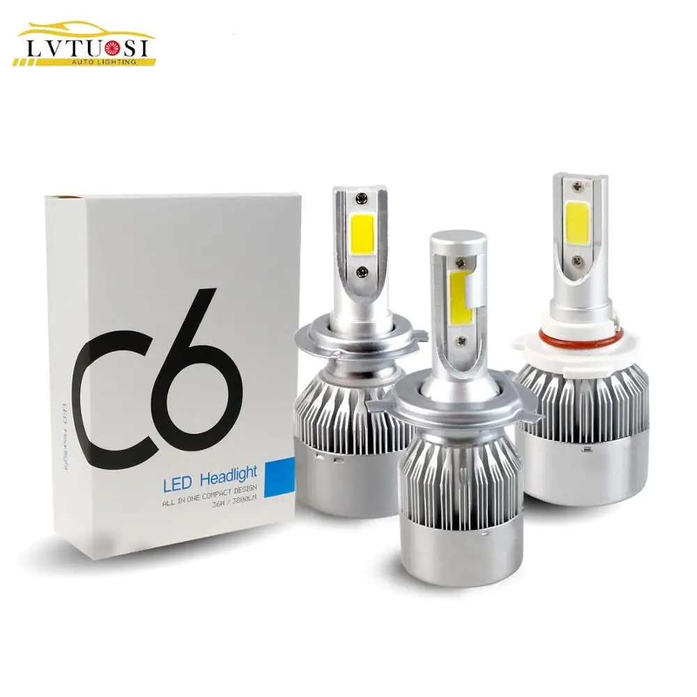 

LVTUSI 2pcs H7 H4 LED Headlights H1 H3 H11 Car Headlight Bulbs 9005 9006 Fog lights 6000k 12V 60W LED Car Light DJ
