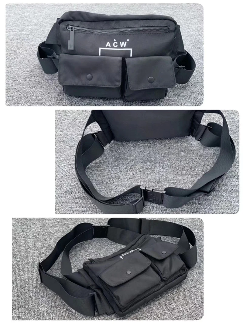 A-COLD-WALL черный нагрудный мешок унисекс сумка ACW двойная сумка крест нейлон металлическая пряжка на ремень карман