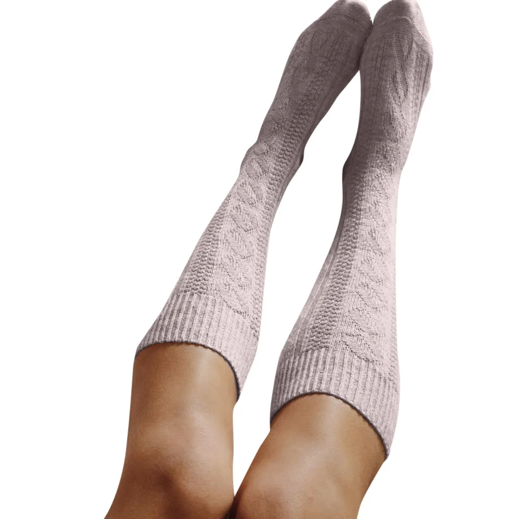 Женские носки, чулки выше колена, длинные хлопковые носки, теплые зимние носки, изысканные мягкие носки,# ZB