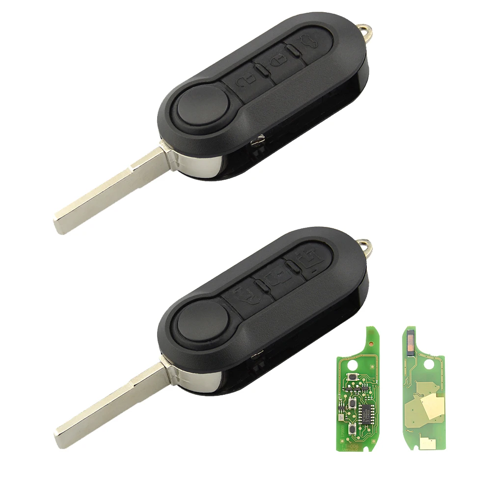 Tanie OkeyTech samochód zdalnie klucz dla Fiat Punto Doblo 500 Stilo Panda Grande etui z klapką 433Mhz ID46 PCF7946 układu SIPP22 Uncut ostrze 2 3 przycisk