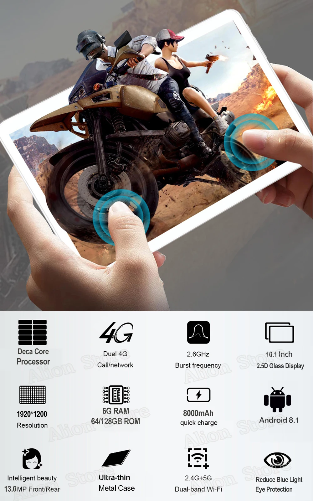 По выгодной цене Android 8,1 DHL ; набор из 10 дюймовый планшет 1920* 1200HD 2.5D закаленное Стекло Deca Core, размер экрана 4 аппарат не привязан к оператору сотовой связи 128 ГБ Встроенная память 5/13MP планшет