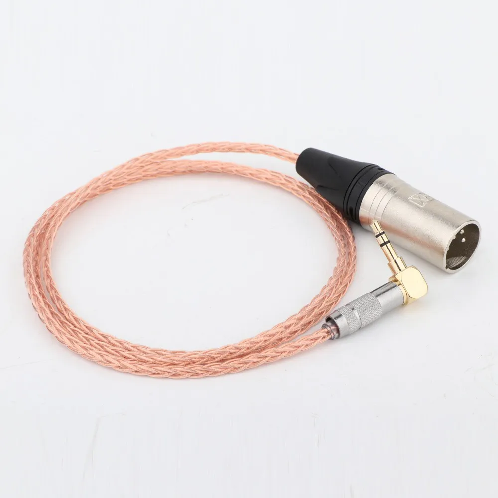 1PCS HI End OCC Copper 4pin XLR male Headphone Upgrade Cable for Fostex T60RP T20RP T40RPmkII T50RP 8 Core 6N single crystal cop