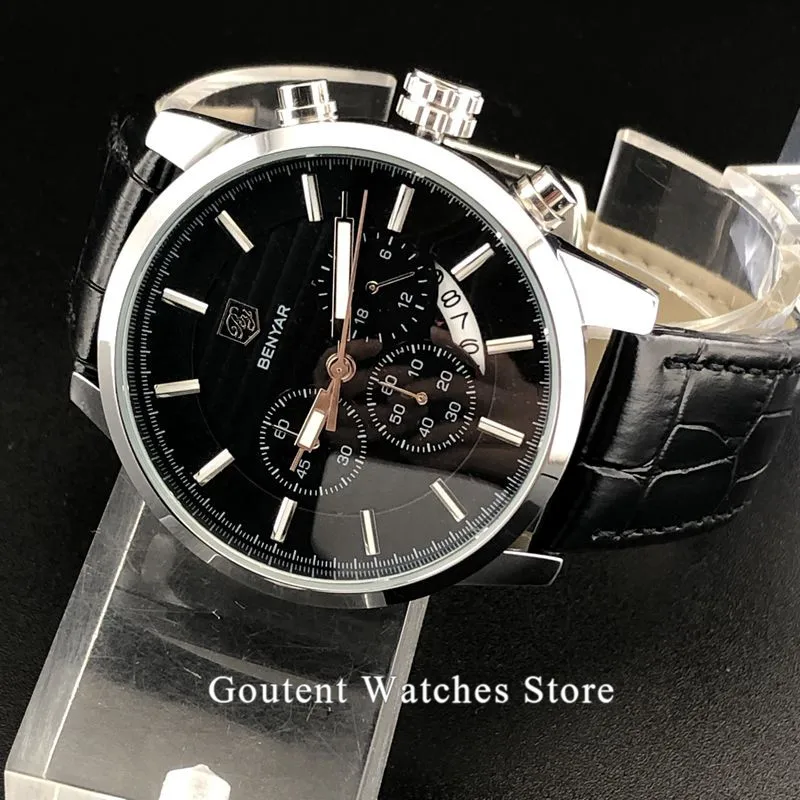

Men's Watches BENYAR Top Brand Luxury Men Military Sport Watch Leather Quartz Clock