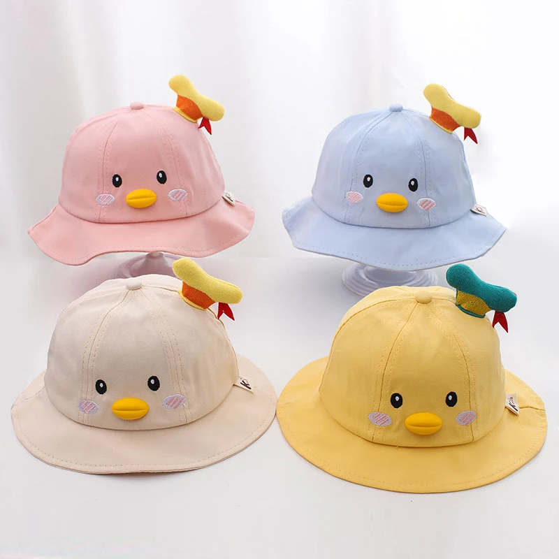 

Spring Summer Baby Caps Lovely Cartoon Duck Kids Boys Girls Sun Hats Autumn Cotton Children Bucket Hat Toddler Hat