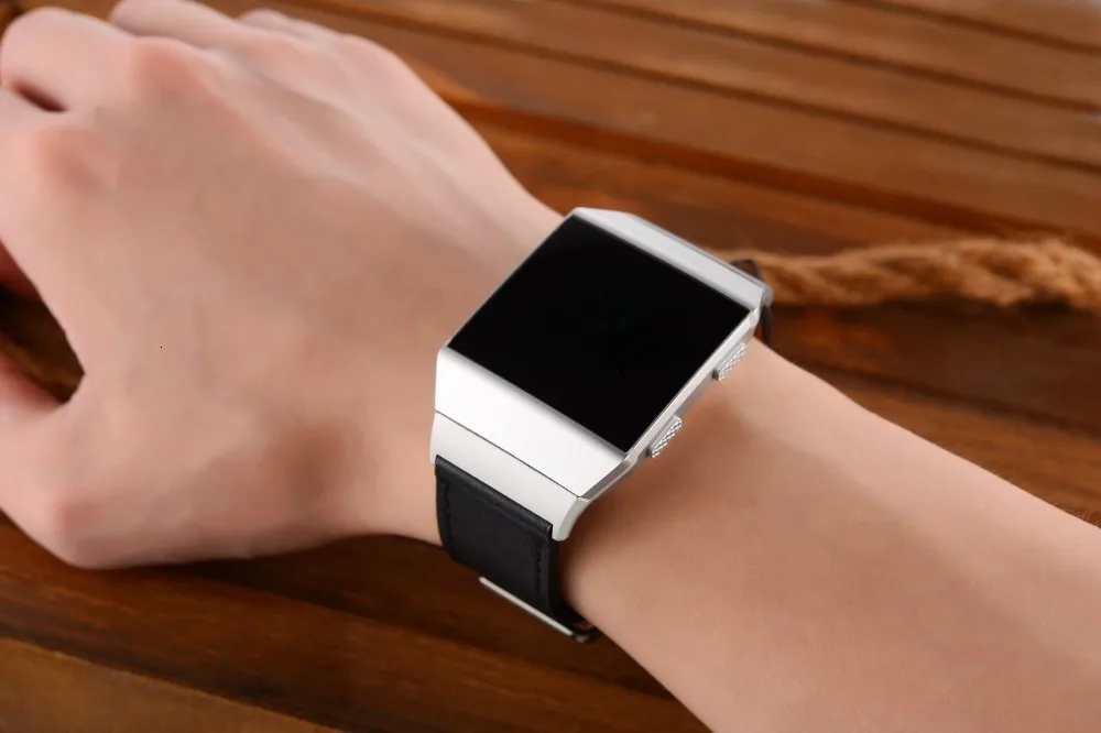 Роскошные Натуральная кожа часы для Fitbit ионной Смарт-часы браслет коровьей ремешок 22 мм ремешок