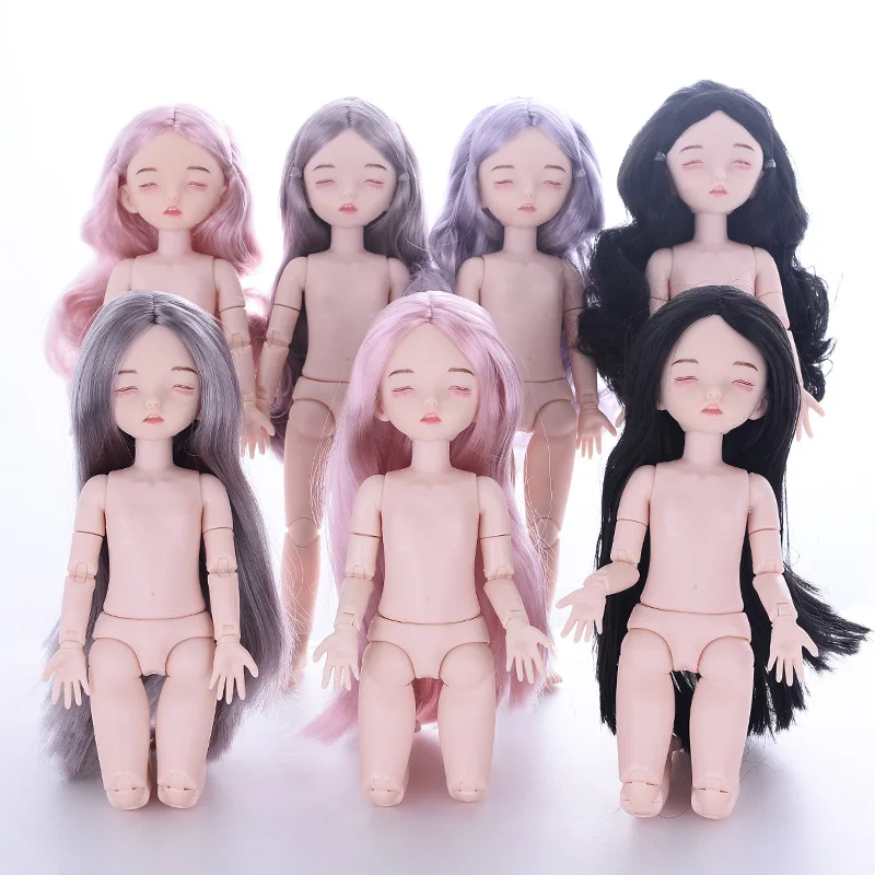 Новые куклы 22 шарнирная кукла Спящая BJD кукла без макияжа длинные волосы 28 см нормальное тело голый DIY игрушки для девочек Рождественский подарок,игрушки куклы кукла лол куклы лол куклы для девочек bjd кукла кукла