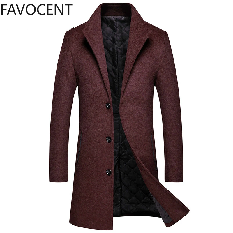 Winter New Woolen Coat Men's Slim Mid-length Wool Trench Coat Men's Thick Woolen Coat Men's Jacket Casual Mens Wool Coat Winter New Woolen Coat Men's Slim Mid-length Wool Trench Coat Men's Thick Woolen Coat Men's Jacket Casual Mens Wool Coat