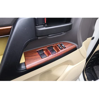 

Inteiror Wooden Window Glass Switch Cover Trim 2016 2017 Car Styling For Toyota Land Cruiser 200 Accessories