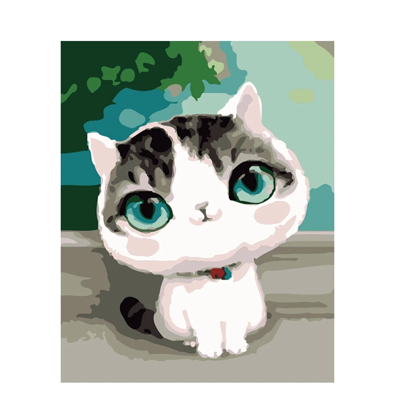 

Painting By Number Cat 40x50 Framed On Canvas Acrylic Paint For Adults Hand Painted Picture By Number Paints Decoration Wall Art
