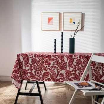 

Yaapeet 1pc Plant Printed Table Cloth Rectangular Floral Printed Table Cover Dark Blue Pretty Table Cloth for Dining Room