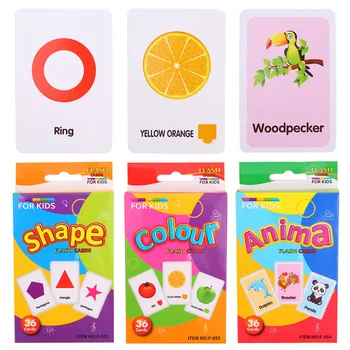 

Kids Cute Colorful Cartoon Animal Color Shape Matching Puzzle Cognitive Flash Cards English Learning Cognition Cards Toy