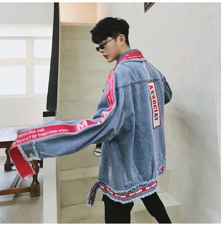 Autumn Winter Male Streetwear Hip Hop Punk Gothic Lapel Lovers Cowboy Clothes Men And Women Holes Loose Coat Tide Jacket