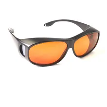 O.D 7+ CE сертифицированные лазерные защитные очки для синих и зеленых лазеров, высокие прозрачные линзы и большая черная оправа, черная сумка