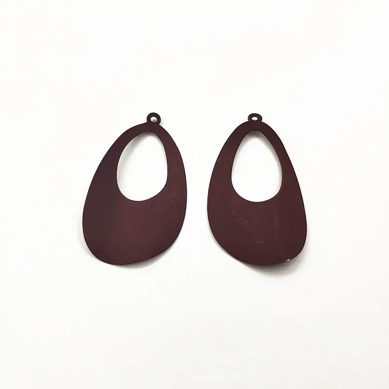 New arrival! 51x28mm 50pcs Zinc alloy Rubber effect Drop-shape Charm for earrings accessories parts,jewelry making DIY - Цвет: Dark red