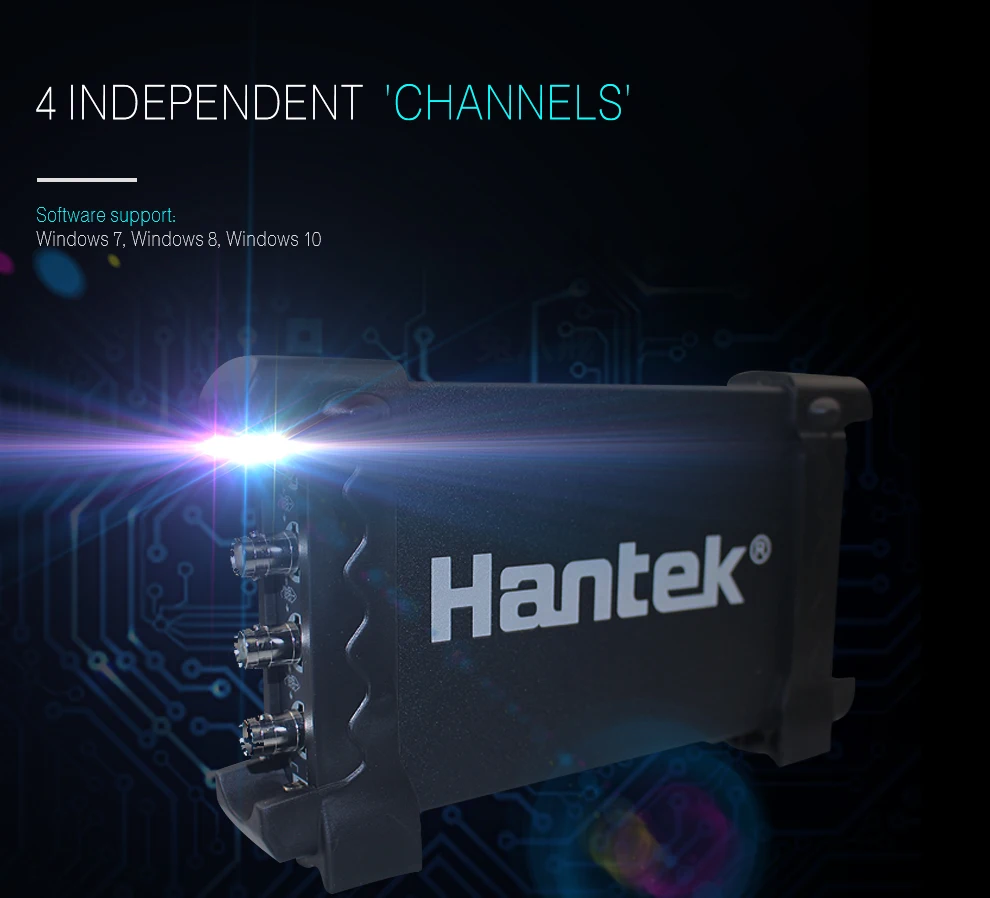 Description Picture 4 of itemHantek 6074BE &HT201 Attenuator Digital Storage Oscilloscopes PC USB Portable 4 Channels 70MHz Bandwidths Support WIN10